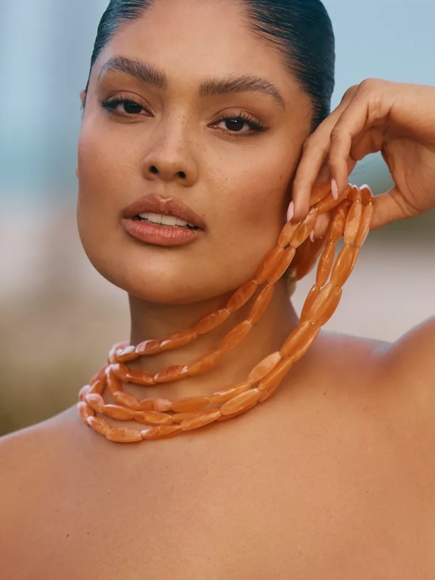 Anthropologie Chunky Orange Resin Necklace